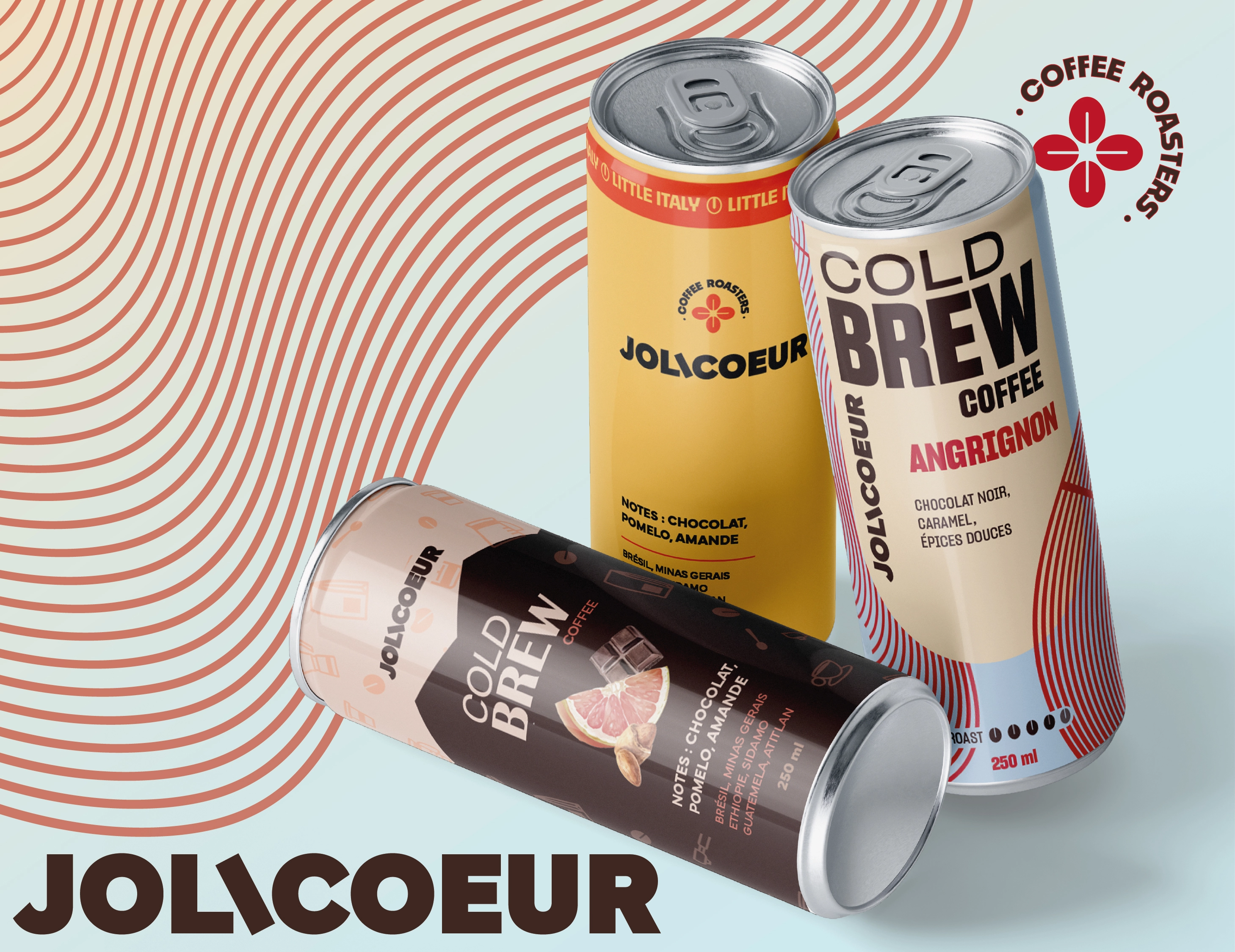 Canettes Jolicoeur Cold Brew Coffee, design de packaging